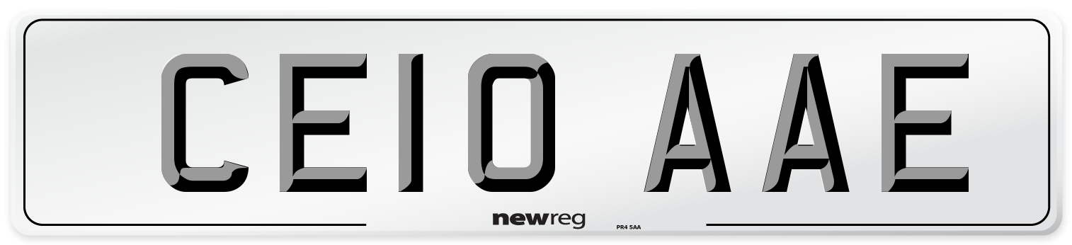 CE10 AAE Number Plate from New Reg